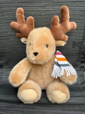 Hudson's Bay Company HBC Striped Scarf Plush Moose Collectible Canada Vintage